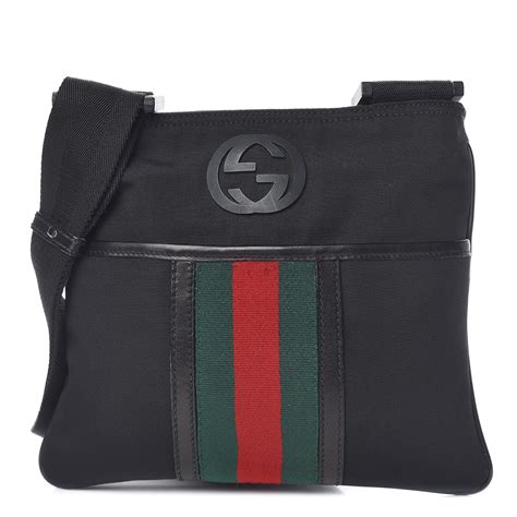 gucci messenger groot zwart|Gucci Messenger bag with Interlocking G.